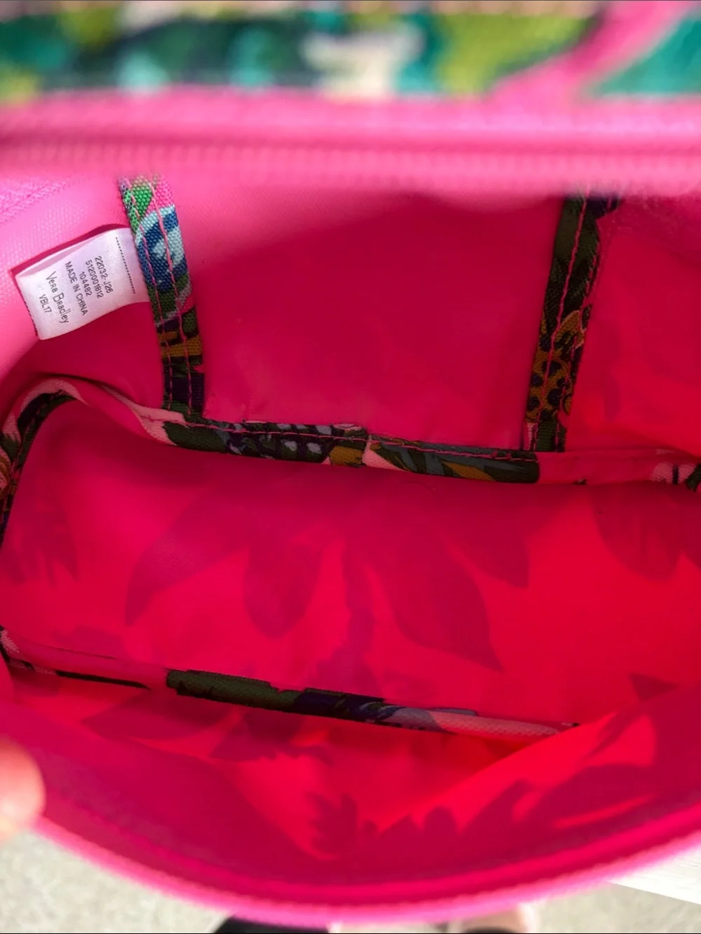 Vera Bradley Pink & Green Floral Quilted Cosmetic Travel Bag Set